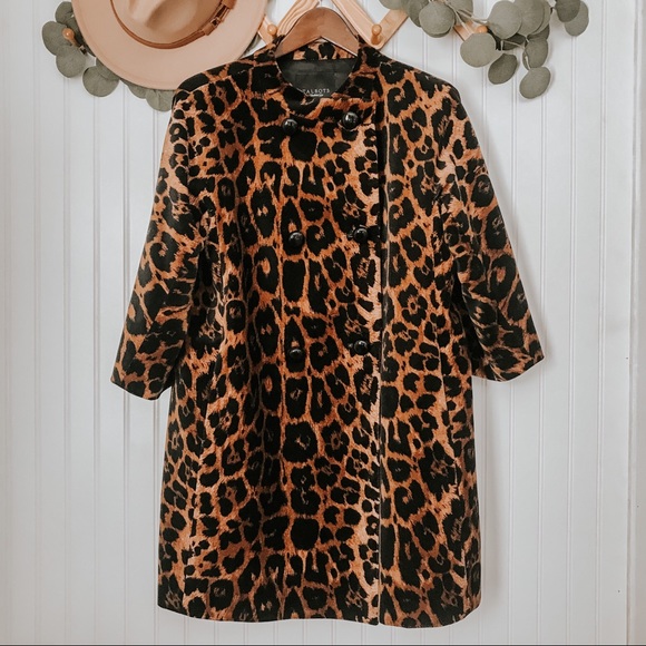 Talbots Jackets & Blazers - Talbots Leopard Print Double Breasted Duster